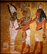 Wall painting from the tomb of Tutankhamun showing his burial