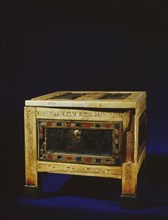 Inlaid ivory panelled casket from the reign of Ramesses IX