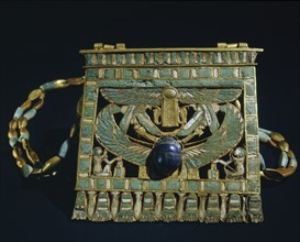 Winged scarab pectoral from the tomb of General Wen Djeba En Djed, senior official of Psusennes I