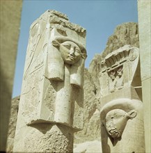 Sculptural detail from the temple of Queen Hatshepsut at Deir el Bahari