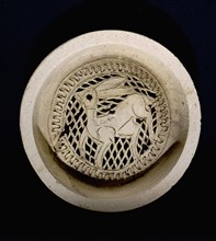 Pottery water filter with hare design