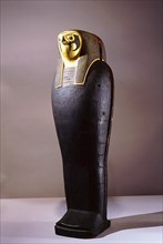Lid of a mummiform case containing the figure of the god of the dead Osiris