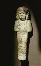 A faience overseer shabti from the burial of Takeloth II