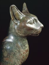 A bronze figure of a cat