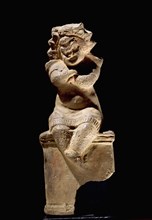 Terracotta image of a comedy actor in a comic mask, representing a slave who has run away and found sanctuary in a temple