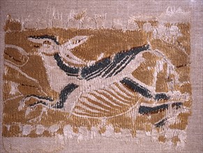 Textile with depiction of deer