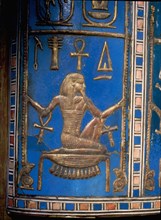 Detail from the jewel chest of Tuyu, depicting Heh, the god of the Million Years