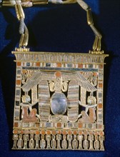 Winged scarab pectoral chain, from the tomb of Psusennes I
