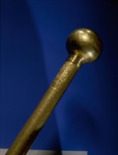 Gold pommel and tubular section of a staff top from the tomb of Psusennes I
