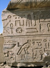 Temple reliefs and inscriptions at Kom Ombo