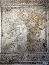Mosaic once thought to be a personification of the city of Alexandria, with symbols of naval victory, but now considered a portrait of Queen Berenike II, wife of Ptolemy III Euergetes I (247   221 BC)