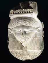 Janus head of Hathor, wearing a beaded collar