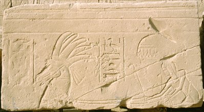 Amarna style reliefs from the time of Amenhotep IV (better known as Akhenaten) depicting a charioteer