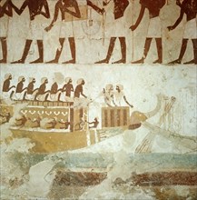 A detail of a tomb painting