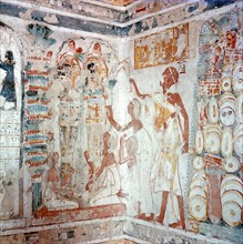 A detail of a wall painting in a private tomb in West Thebes