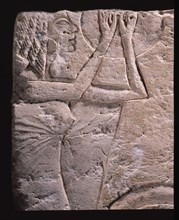 Amarna relief fragment depicting musicians and dancers