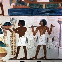 A detail of a painting from the tomb of Nakht