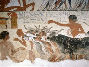 A fragment of a painting from the tomb of Nebamun