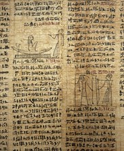 A fragment of a funerary papyrus of Kahapa with text from the Book of the Dead in hieratic script