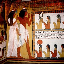 A detail of a painting in the tomb of Sennedjem