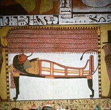 A painting in the tomb of Sennedjem