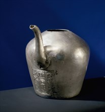 Silver spouted vessel, nemset, used for pouring libations of water