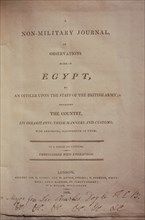 The frontispiece of Major General Sir Charles William Doyles book A Non Military Journal or Observations made in Egypt