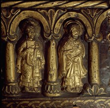 Detail of the Broddetorp Golden Altar carved with biblical motives