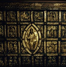 Detail of the Broddetorp Golden Altar carved with biblical motives