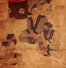 Detail of a scroll depicting an Ainu family