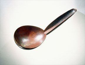 A polished wood spoon