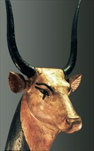 Head of a cow representing the goddess Hathor from the tomb of Tutankhamun