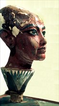 Head of Tutankhamun emerging from a lotus flower, one of the best portraits of the young Pharaoh