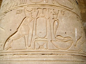 Decorative frieze on a column on the western colonnade of the Court of Offerings