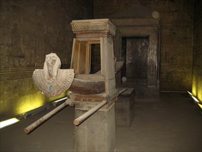 A 19th century, replica of the sacred Solar Barque of Horus in the inner sanctum