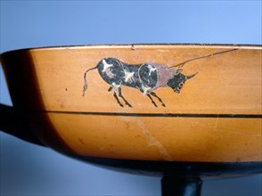 Attic black figure lip cup, attributed to the Centaur Painter