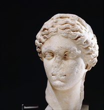 Hellenistic marble head of a goddess