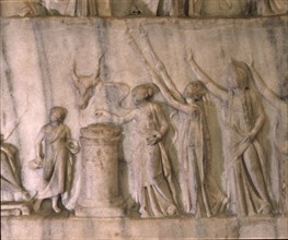 An allegorical representation of The Apotheosis of Homer, signed by a sculptor from Priene, a Greek town in Asia Minor
