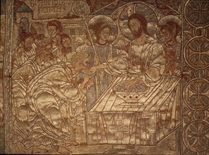 A great work of Byzantine textile art, the Epitaphios of Thessaloniki, which was used in the service of the eucharist