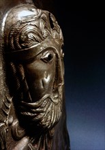 Detail from the Gundestrup cauldron, showing a bearded deity