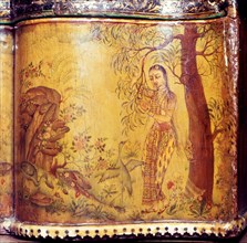 One side of a jewel casket painted by Rahim Deccani