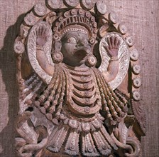 Wooden image of the winged Garuda, sacred mount of Vishnu in Hindu religion