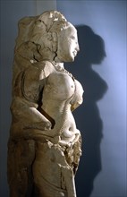 Statue of a Sarasundari, beautiful woman used as adornment in a temple