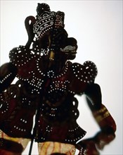 A shadow puppet of the monkey god Hanuman, a key character in the Hindu epic, the Ramayana