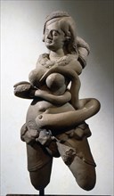 Terracotta statue of serpent goddess