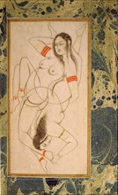 An album leaf depicting two women intertwined