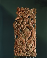 Wooden decorative panel from a Hindu temple