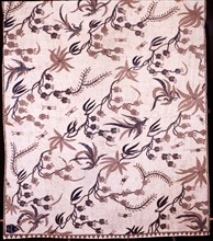 Detail of a batik kain with a design of birds and flowers