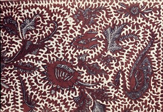 Detail of a batik kain with floral design