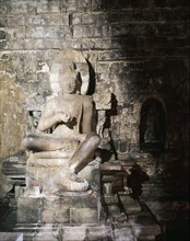 A statue of a Bodhisattva in Chandi Mendut, one of the several temples associated with Borobudur